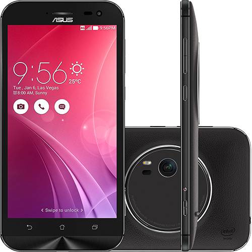 Smartphone Asus Zenfone Zoom Single Chip Android 5.0 Tela 5.5" Quad Core 32GB 4G Câmera 13MP - Preto