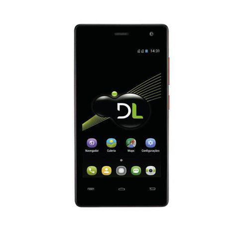 Smartphone Dl Yzu Ds41, 3g, 5mp, Preto Dual Chip ,Quad Core Qualcomm Snapdragon 1.1ghz, Android 5.1,