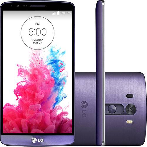 Smartphone LG G3 Desbloqueado Vivo Android 4.4 Tela 5.5 16GB 4G Câmera 13MP Wi-Fi - Roxo