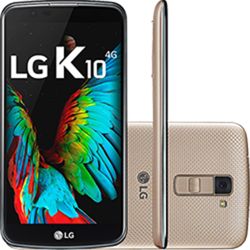 Smartphone LG K10 Dual Chip Android 6.0 Marshmallow Tela 5.3" 16GB 4G Câmera 13MP TV Digital - Dourado