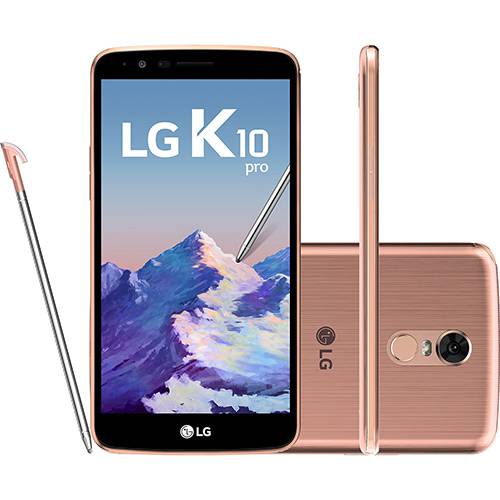 Smartphone LG K10 Pro Gold Dual Chip Android 7.0 Nougat Tela 5.7" Octacore 32GB 4G Wi-Fi Câmera 13MP - Rose Gold
