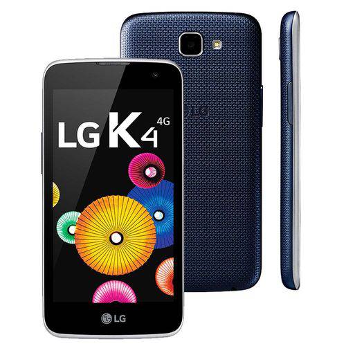 Smartphone Lg K4 K120F 8GB SingleChip 4.5 4G Android 5.1 Câmera 5MP Quad Core 1GHz - Preto/Azul