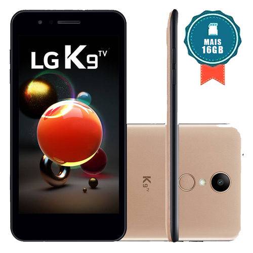 Smartphone LG K9 TV 16GB Dourado + Cartão SD 16GB
