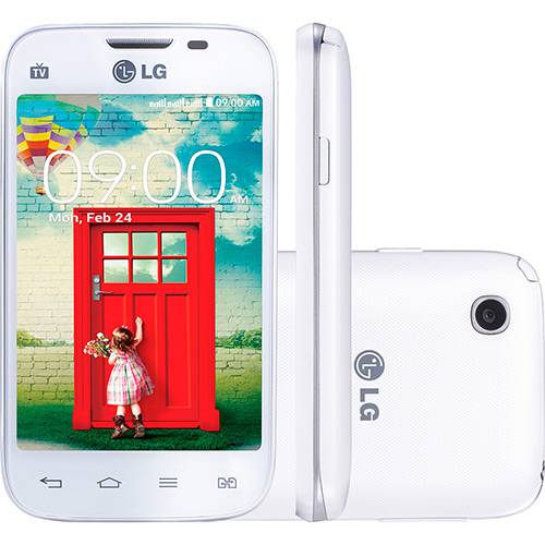 Smartphone LG L40 D180 TV Tri Chip Desbloqueado Android 4.4 Tela 3.5" 4GB 3G Wi-Fi Câmera 3MP TV Digital - Branco