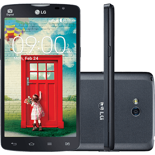 Smartphone LG L80 Dual Chip Desbloqueado Tim Android 4.4 Tela 5" 8GB 3G Wi-Fi Câmera 8MP TV Digital Preto