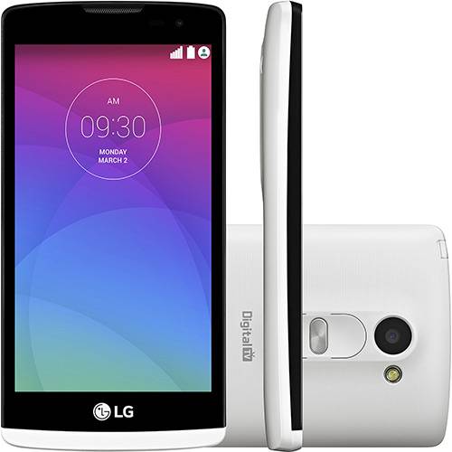 Smartphone LG Leon Dual Chip Desbloqueado Android 5.0 Lollipop Tela 4.5" 8GB 3G Câmera 5MP TV Digital - Branco