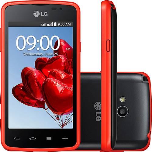 Smartphone LG LG L50 Sporty Dual Chip Desbloqueado Android 4.4 Tela 4" 4GB 3G Wi-fi Câmera 5MP TV Digital - Preto