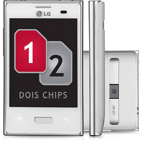 Smartphone LG Optimus L3 E405 Desbloqueado Tim. Branco. Dual Chip - Android 2.3. Processador 600 Mhz. Tela 3.2". Câmera 3.2MP. 3G. Wi Fi e Memória Interna 2GB