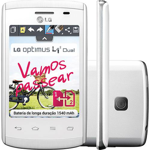 Smartphone LG Optimus L1 II Dual Chip Desbloqueado Tim Branco Android 4.1 Câmera 2MP 3G Wi Fi 4GB
