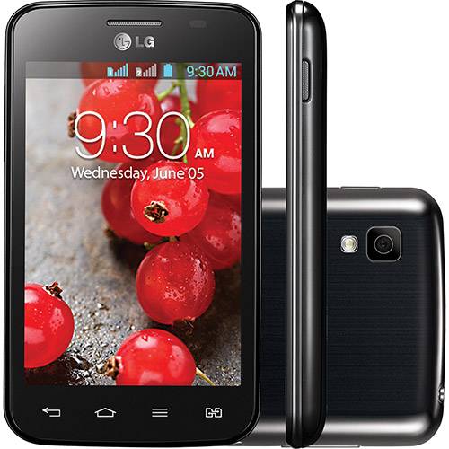 Smartphone LG OpTimus L4 II Dual TV Desbloquado Tim Preto Android 4.1 Tela 3.8" 4GB 3G Wi-Fi Câmera de 3MP - Preto