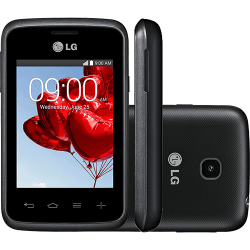 Smartphone LG Triple L20 D107 Android 4.4 Tela 3" 4GB 3G Wi-Fi Câmera 2MP - Preto e Grafite