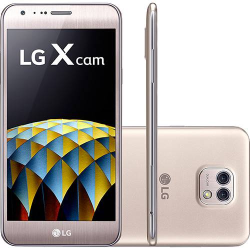 Smartphone LG X Cam Dual Chip Android 6.0 Marshmallow Tela 5.2" 16GB 4G Câmera 13MP - Dourado