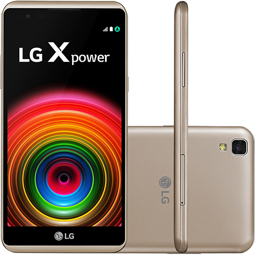 Smartphone LG X Power Dual Chip Android 6.0 Tela 5.3" 16GB 4G Câmera 13MP - Dourado