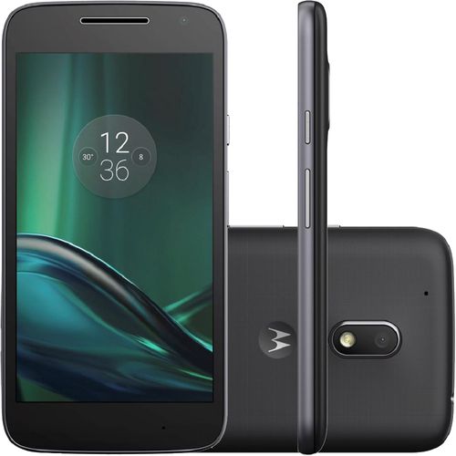 Smartphone Moto G 4 Play DTV XT1603 16GB, 4G, Dual Chip, Android, Câm 8MP, Tela 5'', Wi-Fi Preto