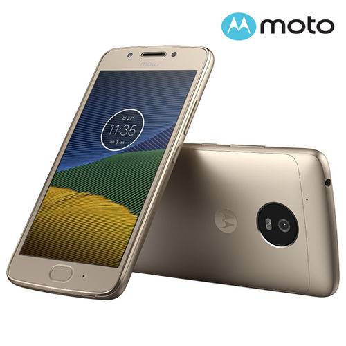 Smartphone Moto G 5 Dual Chip Android 7.0 Tela 5" 32GB 4G Câmera 13MP -Dourado Capa e Pelicula