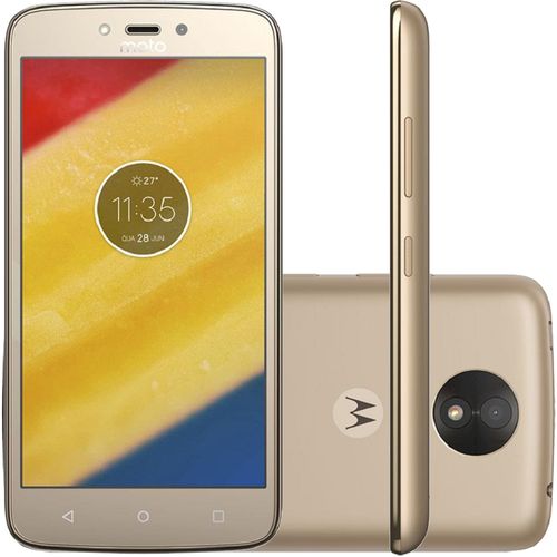 Smartphone Motorola Moto C Plus XT1726 16GB, Dual Chip, 4G, Android 7.0, Câm 8MP, Tela 5'', Wi - Fi Dourado