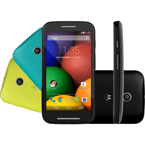 Smartphone Motorola Moto e DTV Colors Dual Chip Android 4.4 Tela 4.3" 4GB 3G Câmera 5MP TV Digital - Preto