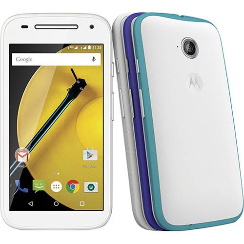 Smartphone Motorola Moto e (2ª Geração) DTV Colors Dual Chip Android 5.0 Tela 4.5" 16GB 4G Câmera 5MP - Branco