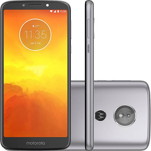Smartphone Motorola Moto E5 32GB Nano Chip Android Tela 5.7" Qualcomm Snapdragon 425 4G Wi-Fi Câmera 13MP - Platino