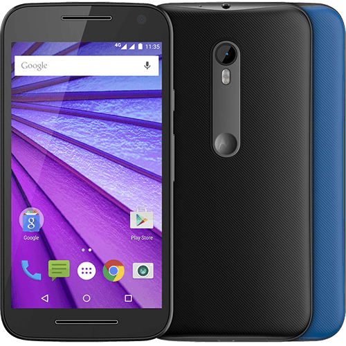 Smartphone Motorola Moto G (3ª Geração) Colors Dual Chip Android 5.1 Tela 5" 16GB 4G Câmera 13MP - Preto + 1 Capa Azul