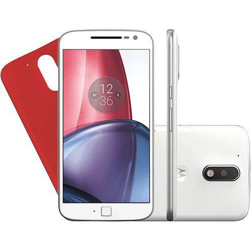 Smartphone Motorola Moto G4 Plus Dual Chip Android 6.0 Tela 5.5'' 32GB Câmera 16MP - Branco