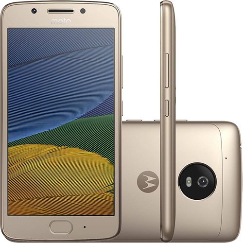 Smartphone Motorola Moto G5 XT1672 32GB, Dual Chip, 4G, Android 7.0, Câm 13MP, Tela 5'', Wi-Fi Dourado