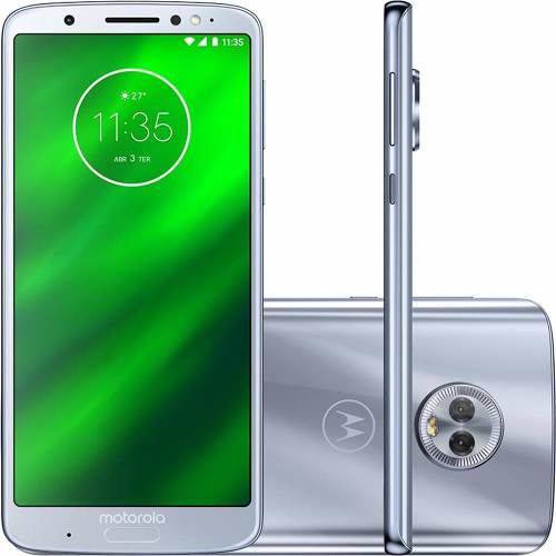 Smartphone Motorola Moto G6 Plus 64gb + Capa e Película Dual Chip Android Oreo - 8.0 Tela 5.9" Octa-core 2.2 Ghz 4g Câmera 12 + 5mp (dual Traseira) - Azul Topázio