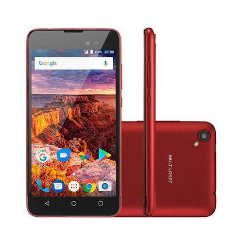 Smartphone MS50L Android 7.0 8GB 8MP Vermelho Multilaser