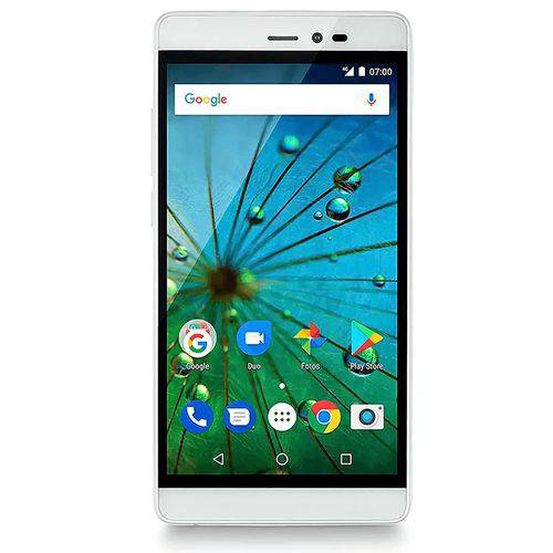 Smartphone MS60F Plus 4G Multilaser Branco/Dourado - NB716 Tela 5,5 Pol. Sensor de Impressão Digital 2GB RAM Dual Chip Android 7