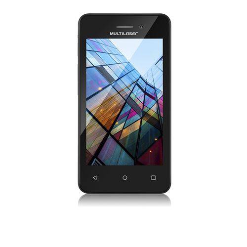 Smartphone Multilaser Ms40s Branco/preto 4'' Câmera 2 Mp + 5 Mp 3g Quad Core 8gb Android 6.0 - P9026
