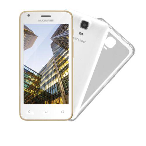 Smartphone Multilaser Ms45 S Colors Branco/dourado - 2 Chips, Tela 4.5 Ips, Android 5.1, Q.core, 1.