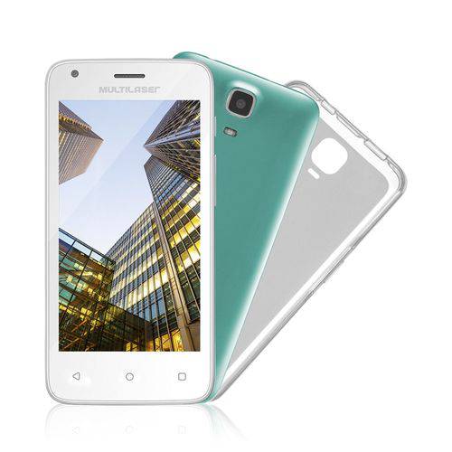 Smartphone Multilaser Ms45s Branco + Capa + Case Extra Quad 4.5