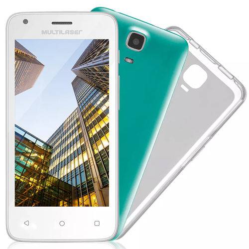 Smartphone Multilaser Ms45s Color Branco Tela 4.5 Câmera 3 Mp+5 Mp 3g Quad Core 8g 1g Android 5.1