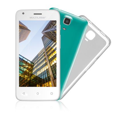 Smartphone Multilaser MS45S Colors Branco Tela 4.5" Câmera 3 MP + 5 MP 3G Quad Core 8GB 1GB Android 5.1 - P9012 P9012