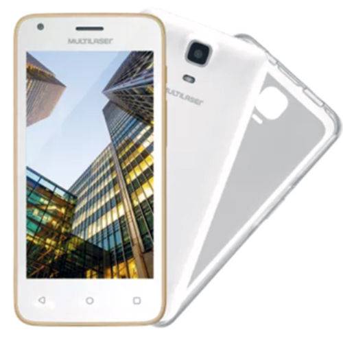 Smartphone Multilaser MS45S Dourado Tela 4.5 Câmera 3 MP + 5 MP 3G Quad Core 8GB Android 6 - P9042