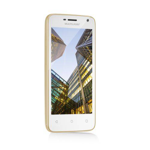 Smartphone Multilaser MS45S Dourado Tela 4.5" Câmera 5MP 3G Quad Core 8gb P9042
