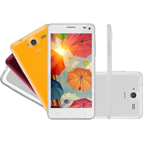Smartphone Multilaser Ms50 Colors Dual Chip Android 5" Quad-Core 4 8GB 3G 8MP + 3 Cases - Branco