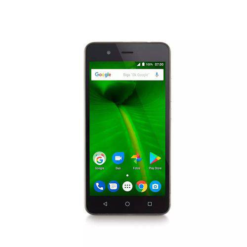 Smartphone Multilaser MS50L 4G Quad Core Android 7.0 Cam 8/8Mp 16GB 5" Preto/Dourado NB719