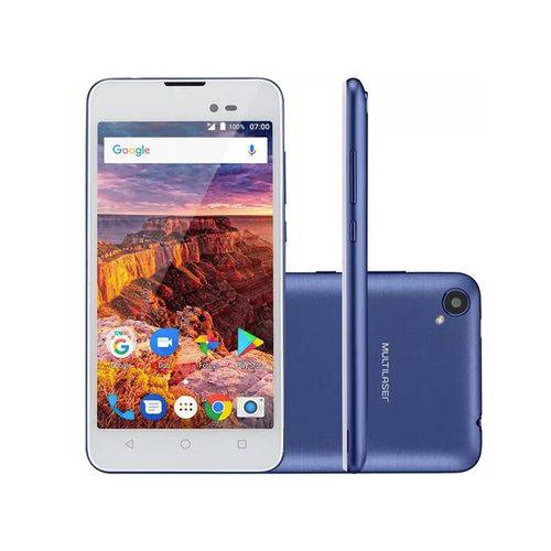 Smartphone Multilaser Ms50l 8gb, Dual, Azul, 3g, Wi-Fi, Android 7, Tela de 5", Quad Core (nb709)