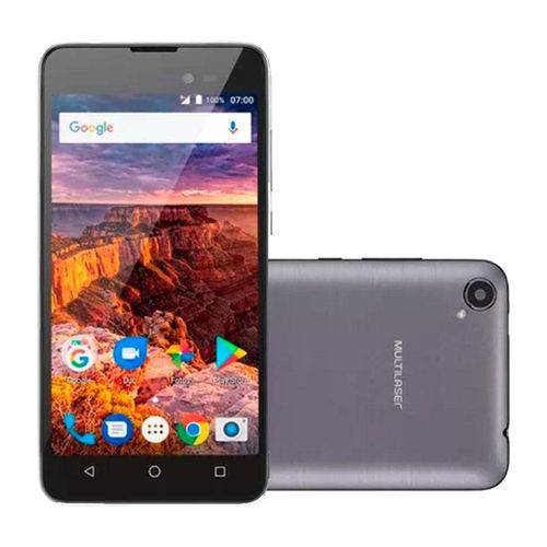 Smartphone Multilaser MS50L, Dual Chip, 5", 3G, WiFi, Android 7.0, 8GB - Grafite