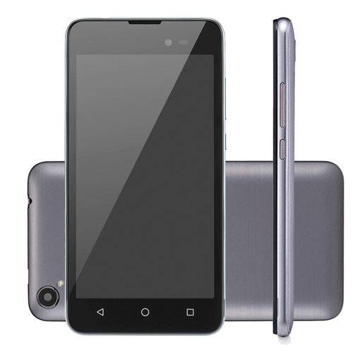 Smartphone Multilaser Ms50l, Quad Core, Android 7, Tela 5", 8mp, 8gb, Dual Chip, Grafite/preto"