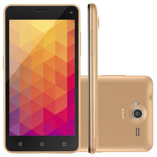 Smartphone Multilaser Ms50r Dual P9507 Desbloqueado Dourado - Android, 8gb, Câmera 8mp, Tela 5"