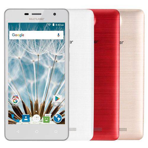 Smartphone Multilaser MS50S, 5", 3G, Android 6.0, 8MP, 8GB - Branco