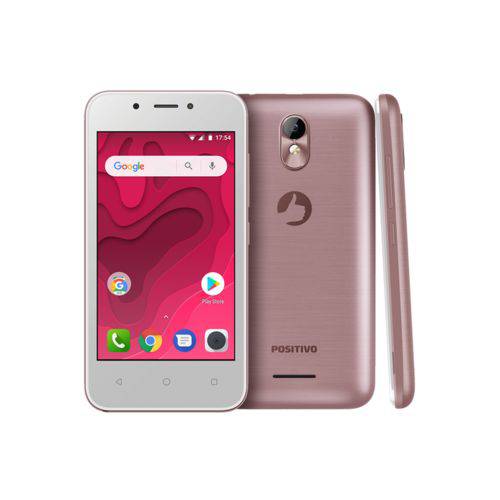Smartphone Positivo S431 Twist Mini, Android 7.0 Oreo, Dual Chip, Processador Quad Core 1.3ghz, Câmera Traseira de 5mp e Frontal de 5mp, Tela 4.0'', Memória Interna 8gb, 3g. Rosa