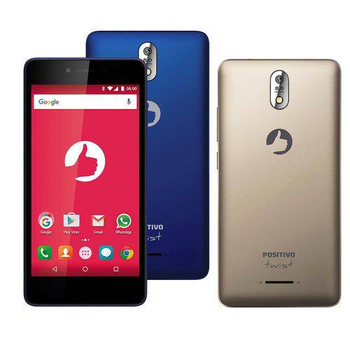 Smartphone Positivo Twist 4G S520, 5”, 4G, Android 6.0, 8MP, 8GB - Azul
