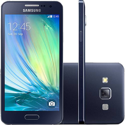 Smartphone Samsung Galaxy A3 Duos Dual Chip Desbloqueado Android 4.4 Tela 4.5" 16GB 4G Câmera 8MP - Preto