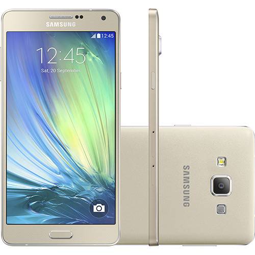 Smartphone Samsung Galaxy A7 Duos Dual Chip Android 4.4 Tela 5.5" 16GB 4G Câmera 13MP - Dourado