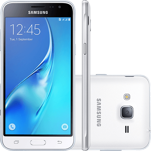 Smartphone Samsung Galaxy J3 Dual Chip Desbloqueado Oi Android 5.1 Tela 5" 8GB 3G Câmera 8MP - Branco