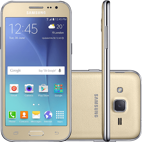 Smartphone Samsung Galaxy J2 TV Duos Dual Chip Android 5.1 Tela 4.7" 8GB 4G Câmera 5MP - Dourado