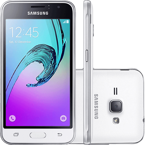 Smartphone Samsung Galaxy J1 Dual Chip Android 5.1 Tela 4,5" 8GB 3G Wi-Fi Câmera 5MP - Branco